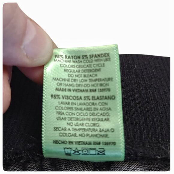 HONEYDEW 2pc Pajama Set Black White Short Sleeve Scoop Neck Elasticized Pants XL - Picture 7 of 7